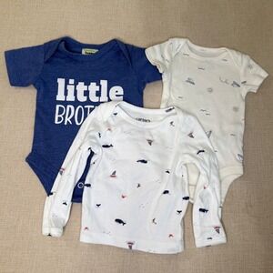 Carter's Unordinary Toddler Newborn Boy 3pc Bundle Little Brother Nautical‎ NB